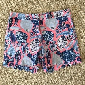 Pink and blue patterned shorts
